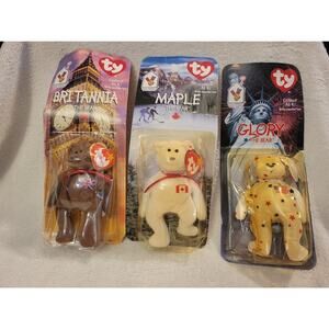 McDonald's 1999 Ty Beanie Babies set of 3 - Britannia , Maple, Glory